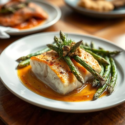 Baked Cod with Roasted Asparagus