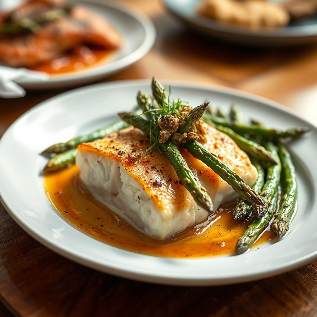 Baked Cod with Roasted Asparagus