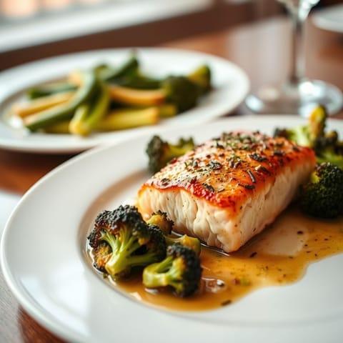 Baked Salmon with Roasted Broccoli
