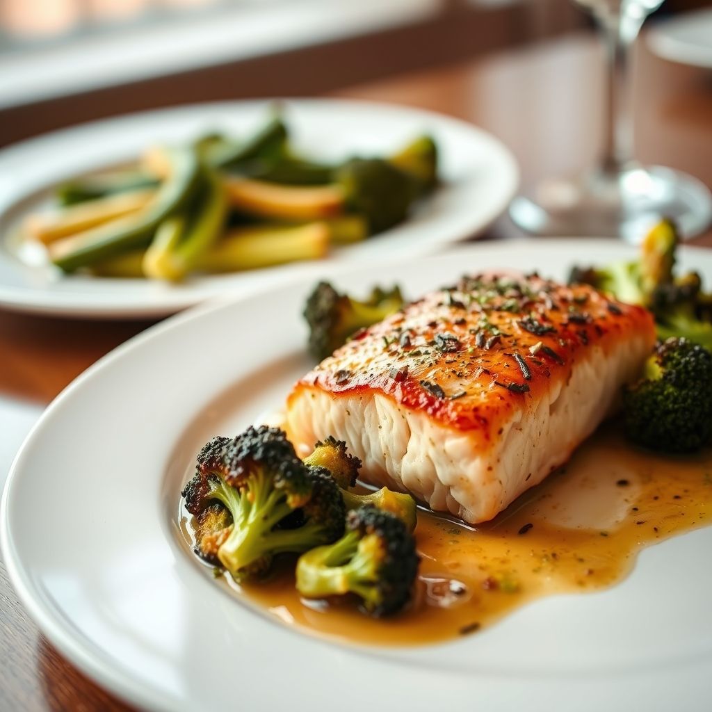Baked Salmon with Roasted Broccoli