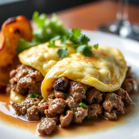 Beef and Mushroom Omelette