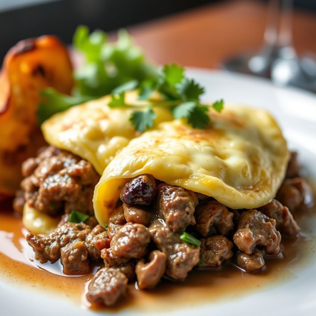Beef and Mushroom Omelette