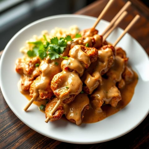 Chicken Satay with Peanut Sauce