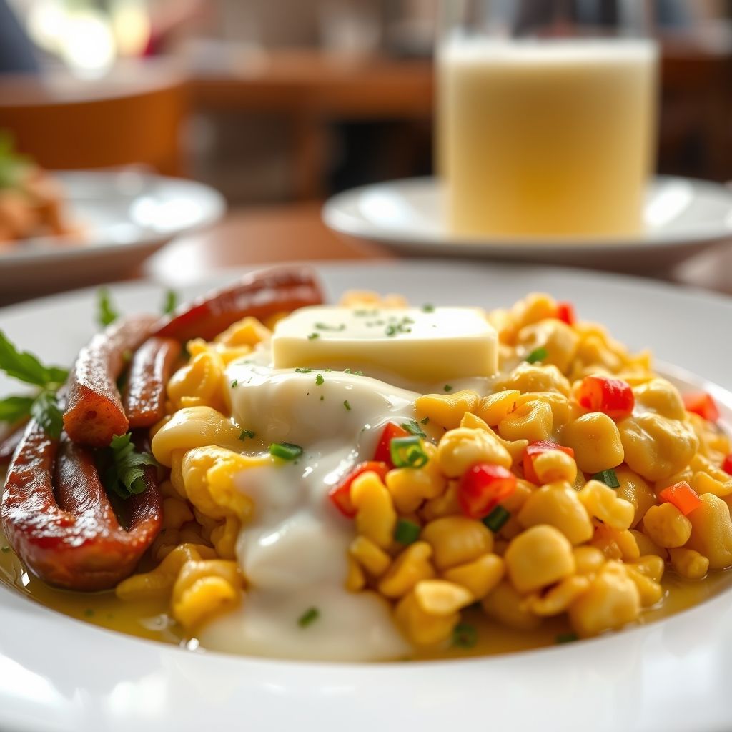 Eggs and Butter Scramble with Milk