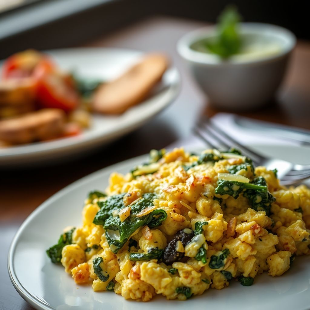 Garlic and Spinach Scramble