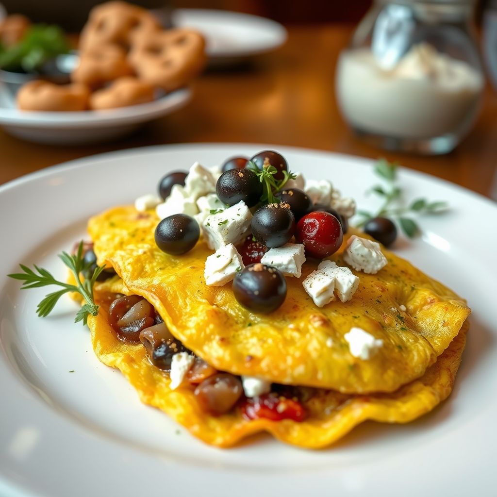 Greek-Style Omelette with Feta and Olives