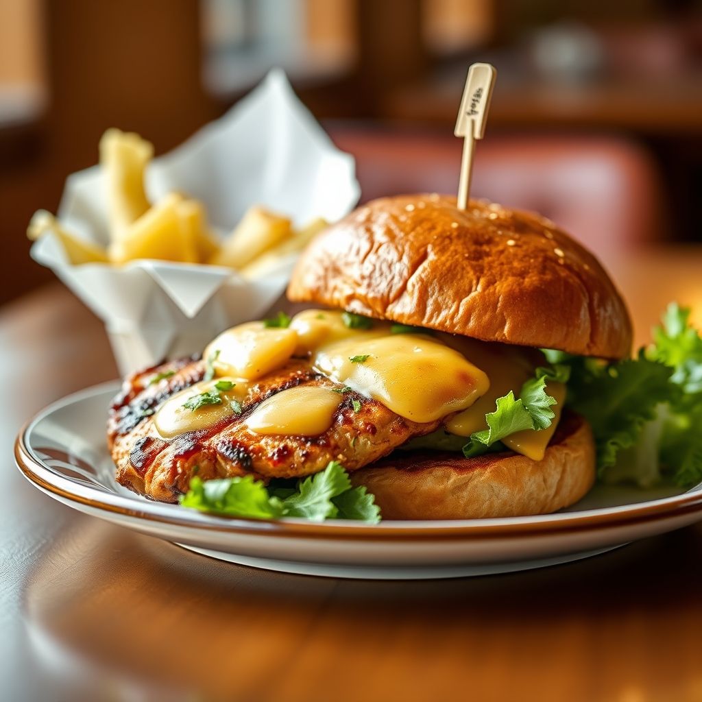 Grilled Chicken and Cheddar Burger