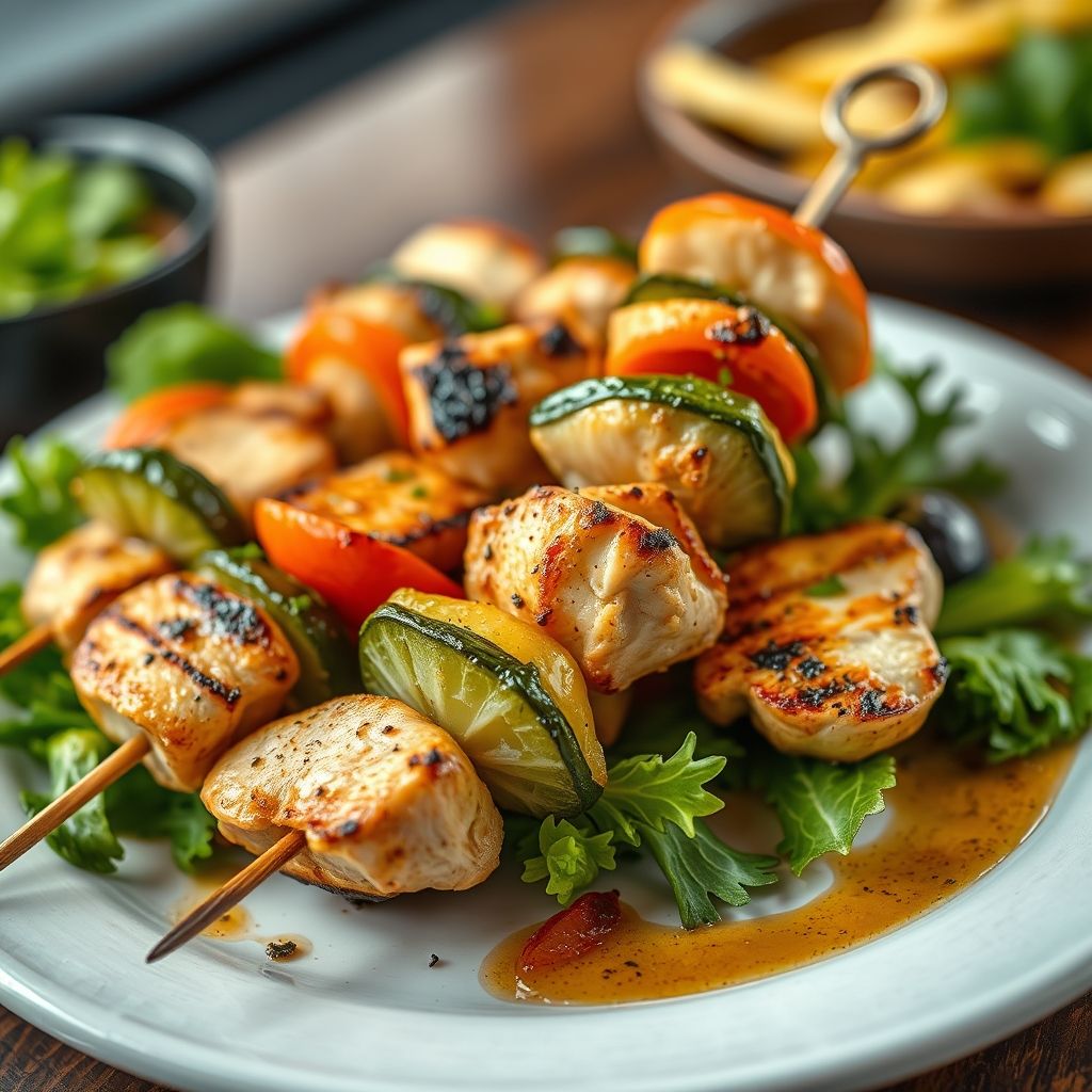 Grilled Chicken and Vegetable Skewers
