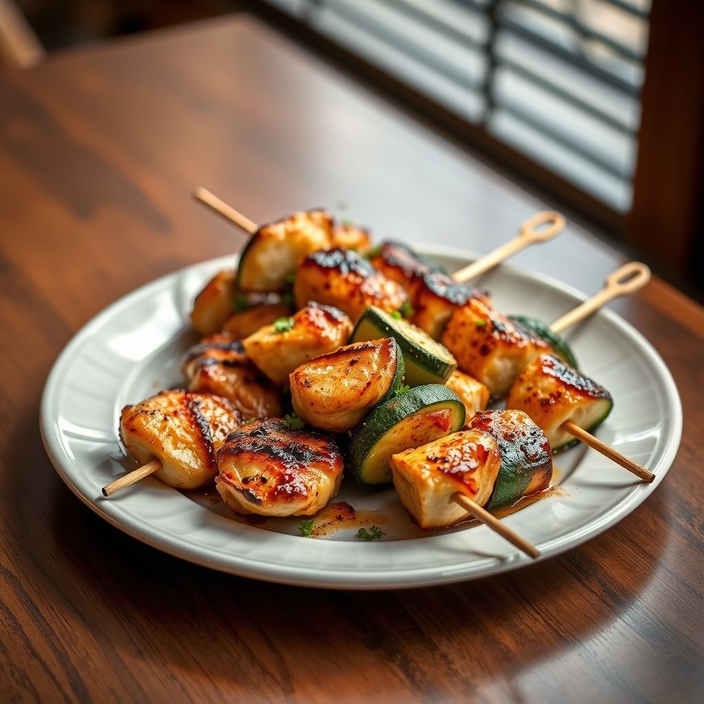 Grilled Chicken and Zucchini Skewers