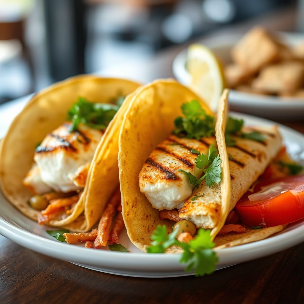 Grilled Halibut Breakfast Tacos