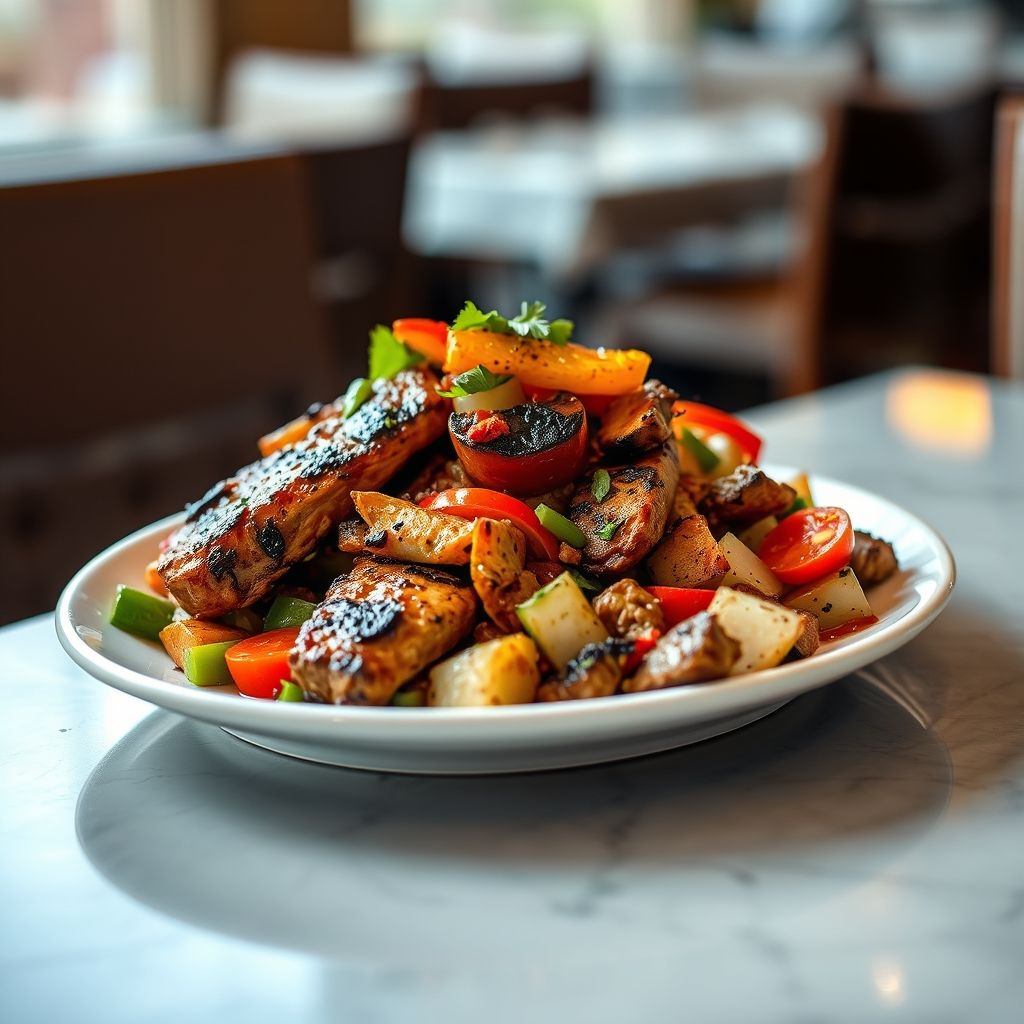 Grilled Pork and Vegetable Fajita