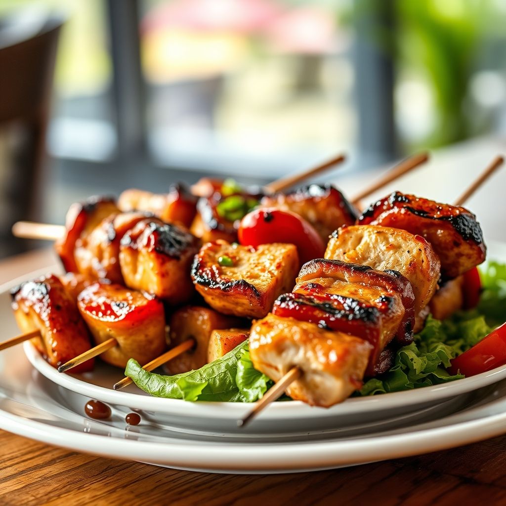 Grilled Pork and Vegetable Skewers