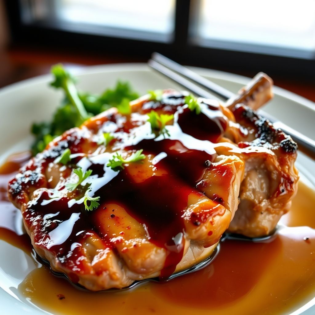 Grilled Pork Chop with Soy Sauce Glaze