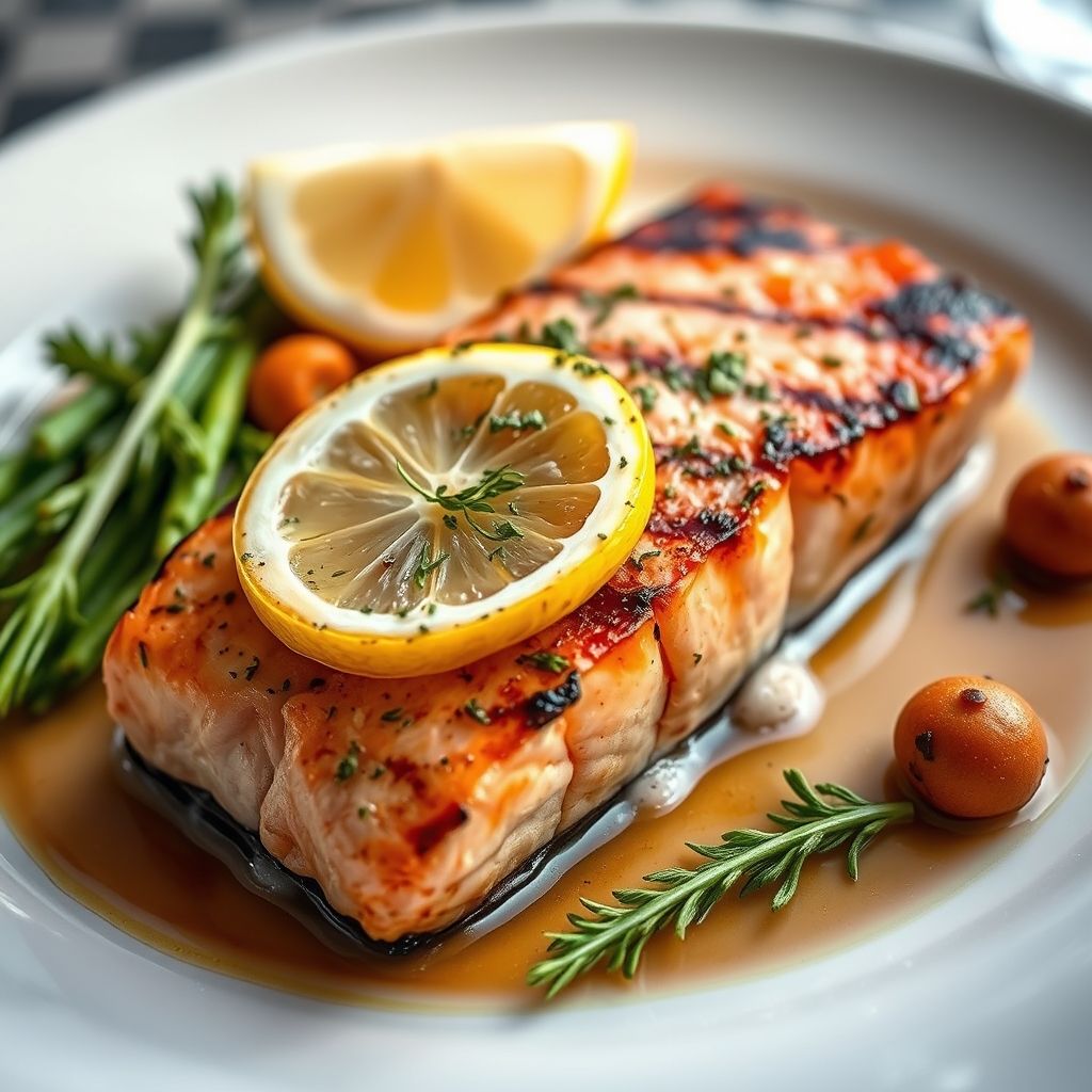 Grilled Salmon with Lemon and Herbs