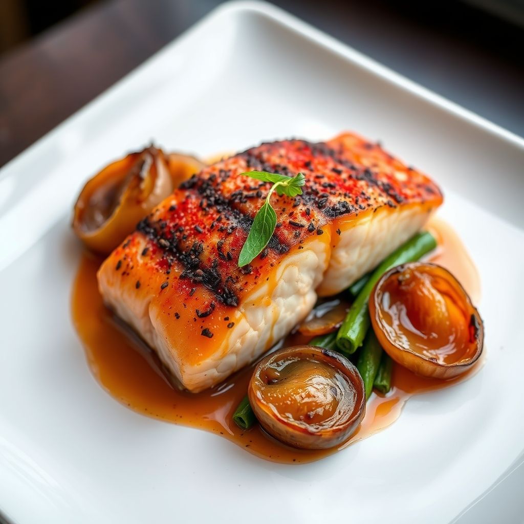 Grilled Salmon with Smoked Paprika and Roasted Onion