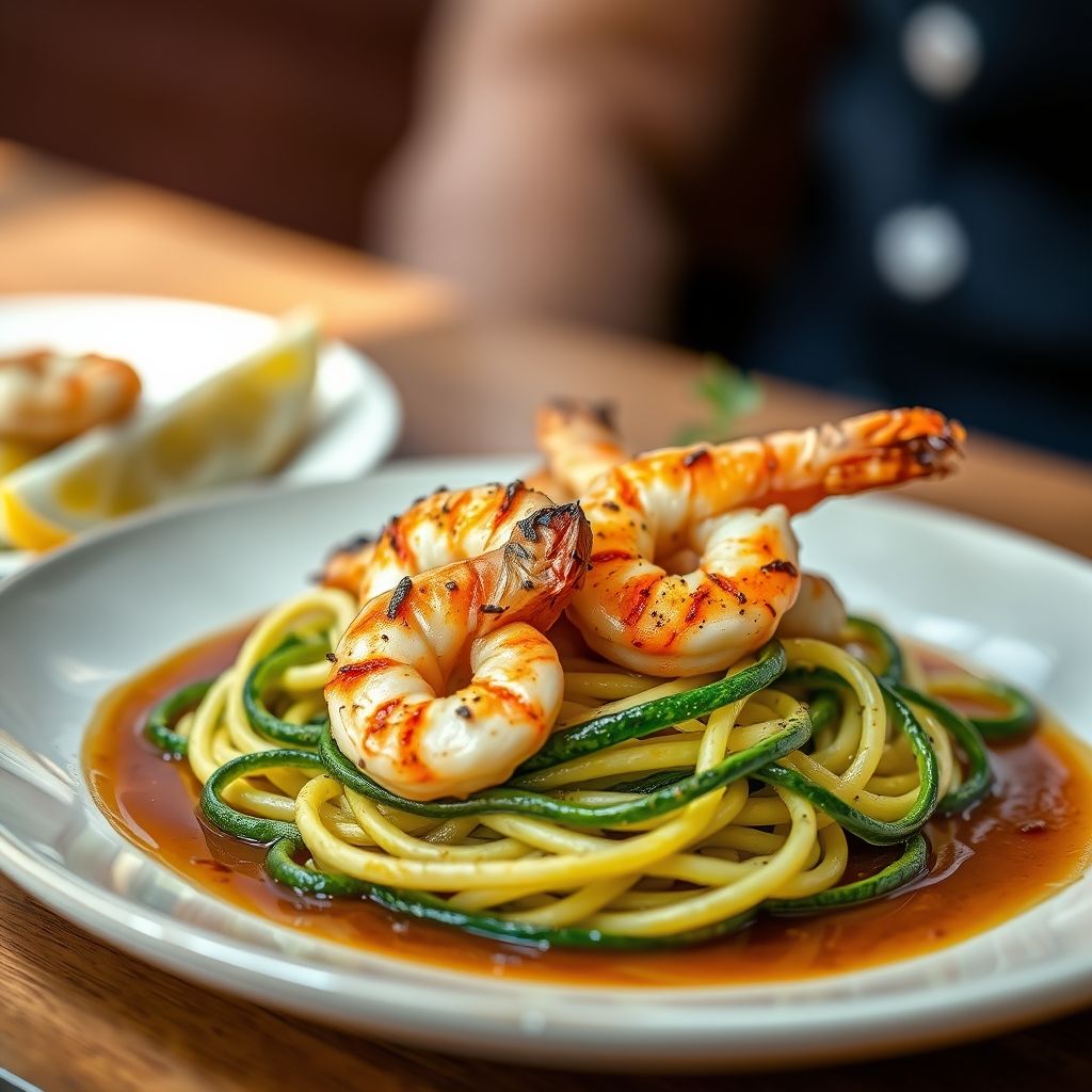 Grilled Shrimp with Zucchini Noodles