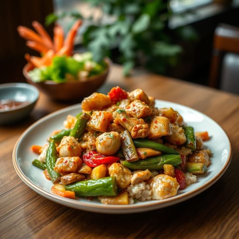 Korean-Style Chicken and Vegetable Stir-Fry