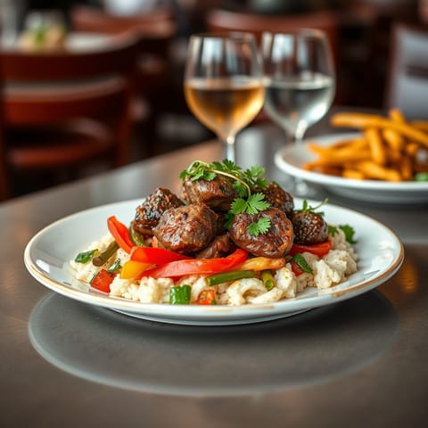 Lamb and Bell Pepper Fajita Dinner
