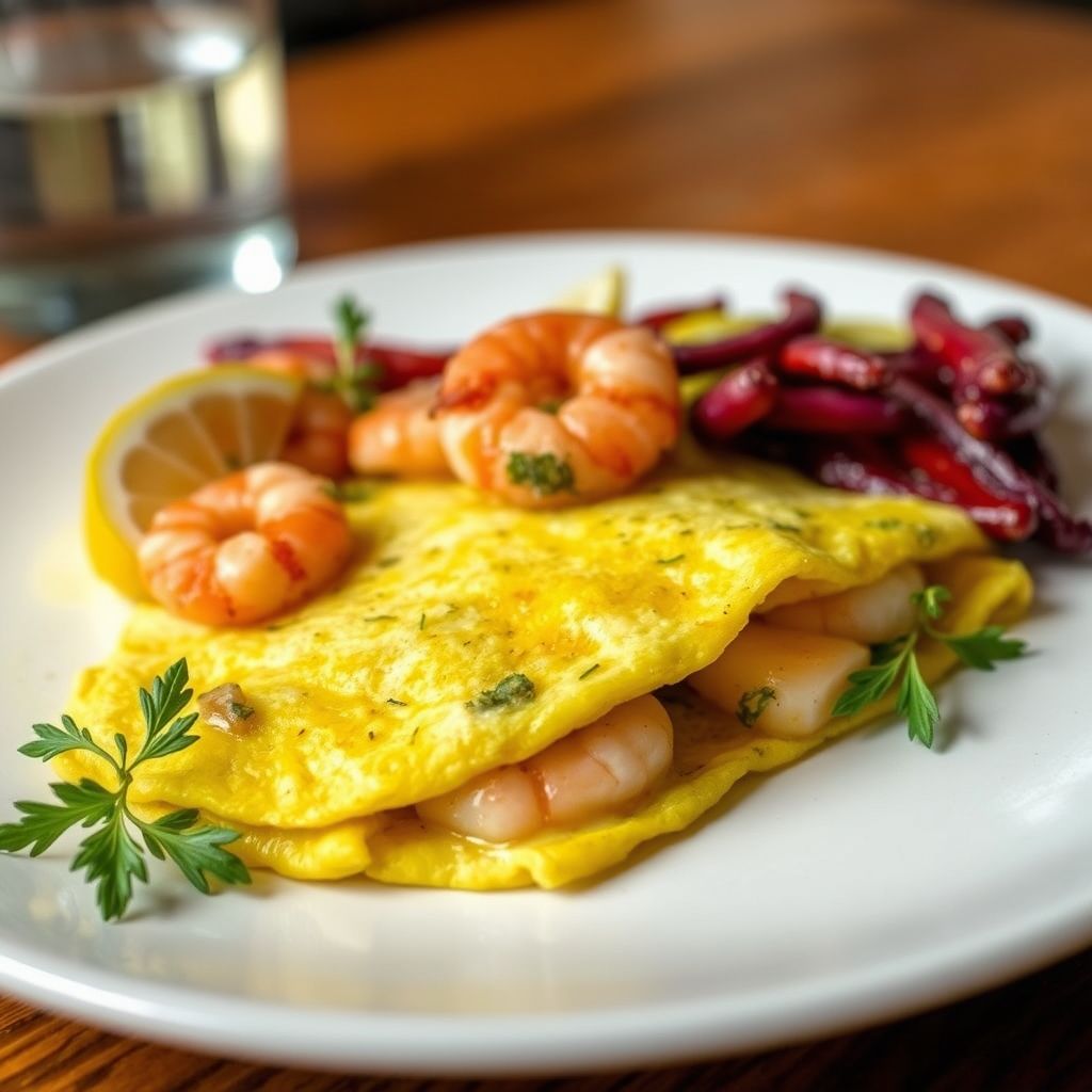 Lemon-Herb Shrimp Omelette