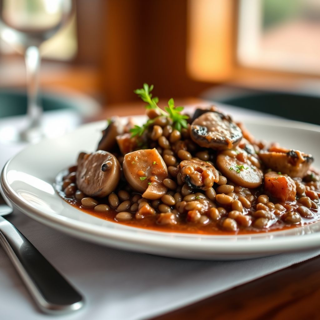 Lentil and Mushroom Bourguignon