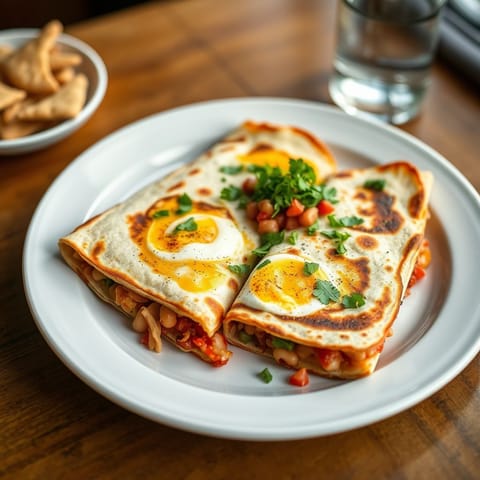 Mexican Egg and White Bean Breakfast Quesadillas