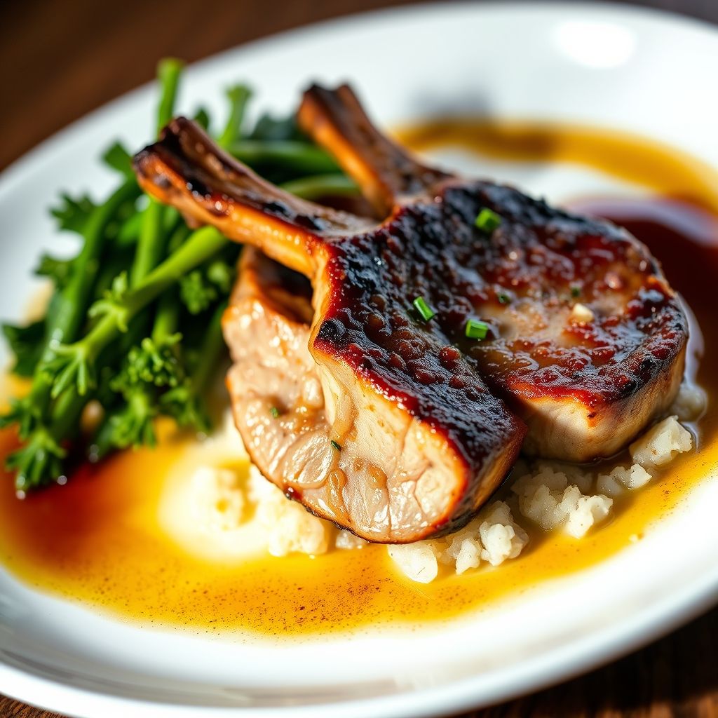 Pan-Seared Pork Chops with Ginger and Soy Sauce