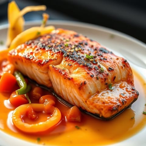 Pan-Seared Salmon with Garlic and Paprika