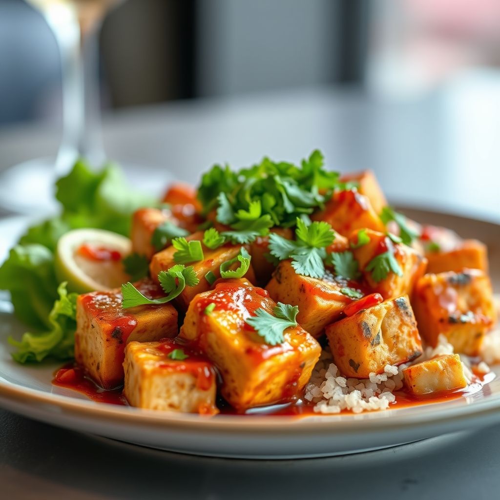 Pan-Seared Tofu with Spicy Peruvian Sauce