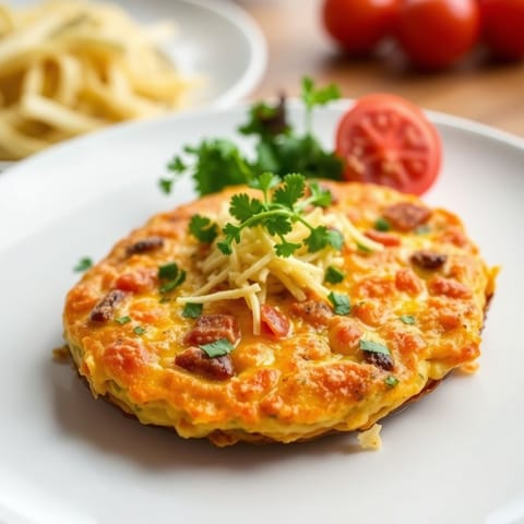 Paprika and Garlic Shredded Cheese Frittata