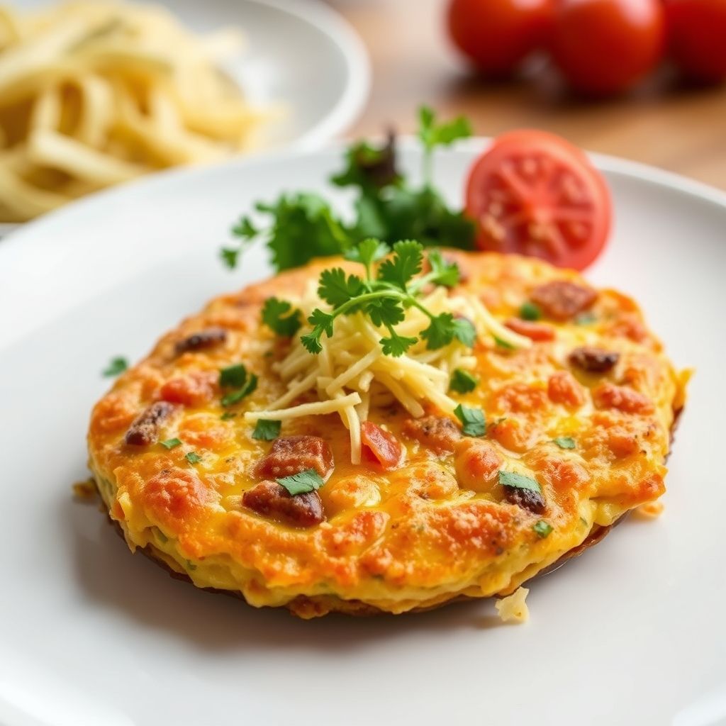 Paprika and Garlic Shredded Cheese Frittata