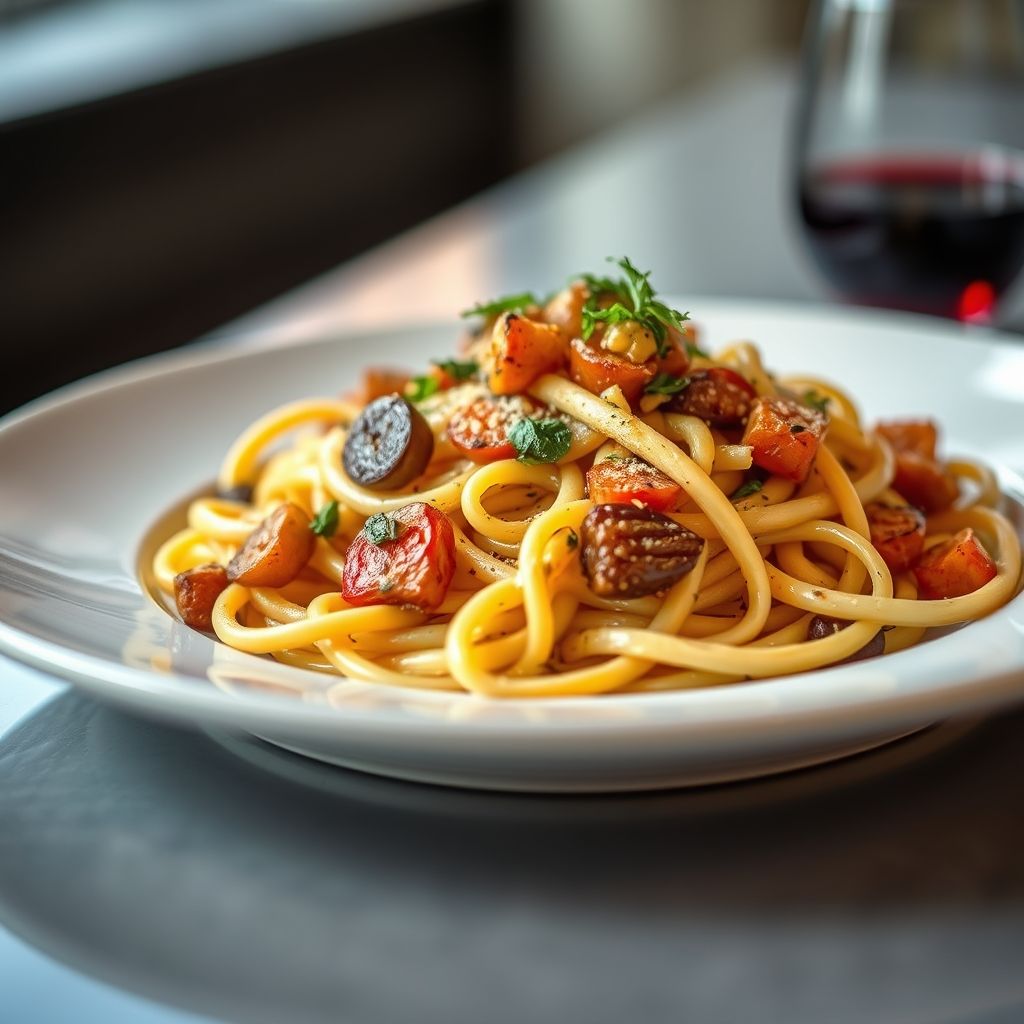 Pasta with Roasted Vegetables