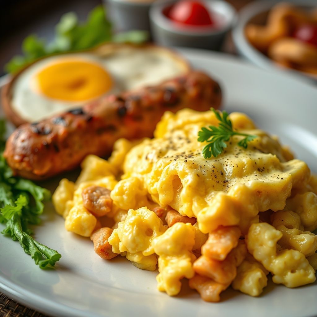 Scrambled Eggs with Turkey Sausage