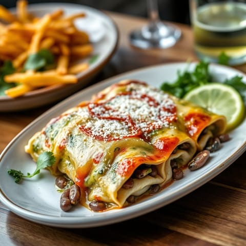 Spinach and Black Bean Enchiladas