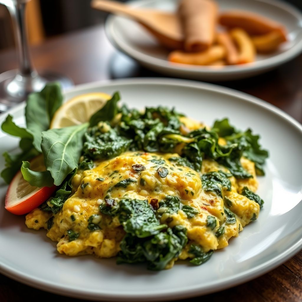 Spinach and Garlic Scramble