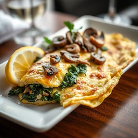 Spinach and Mushroom Omelette