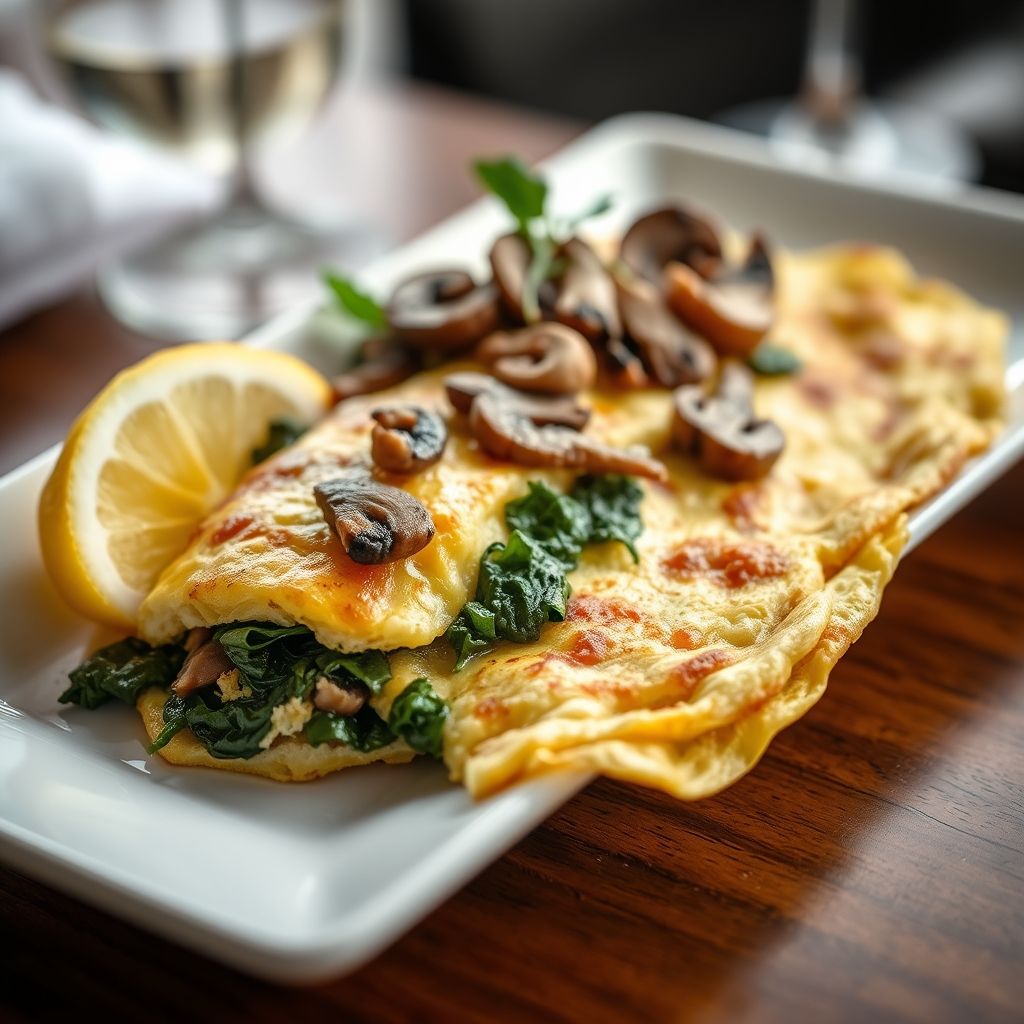 Spinach and Mushroom Omelette