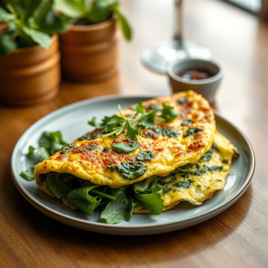 Spinach and Zucchini Omelette