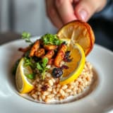 Charred lemon grain bowl, plated