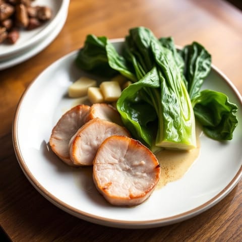 Steamed Pork Medallions with Bok Choy