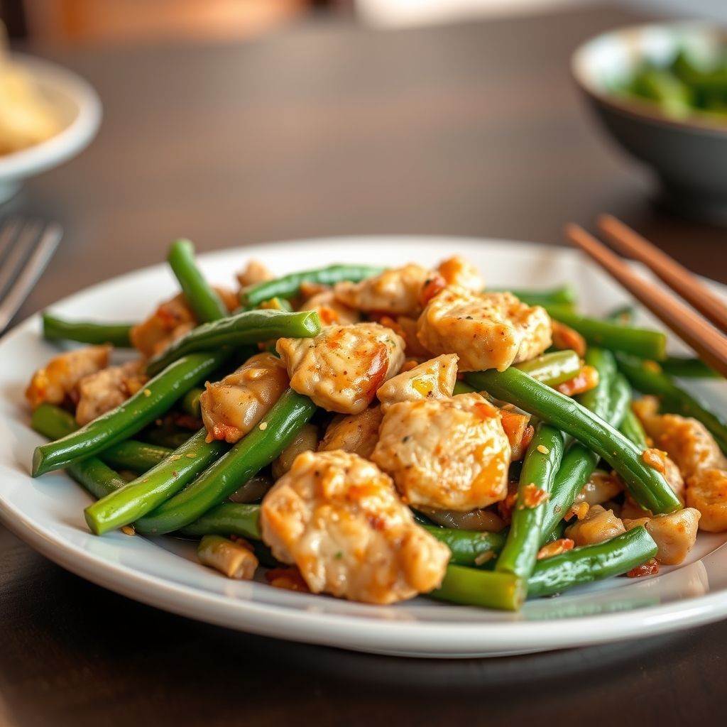 Stir-Fried Chicken and Green Beans
