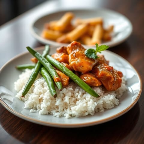 Thai-Style Chicken with Green Beans and Jasmine Rice