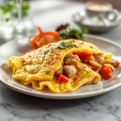 Tuscan Chicken Omelette