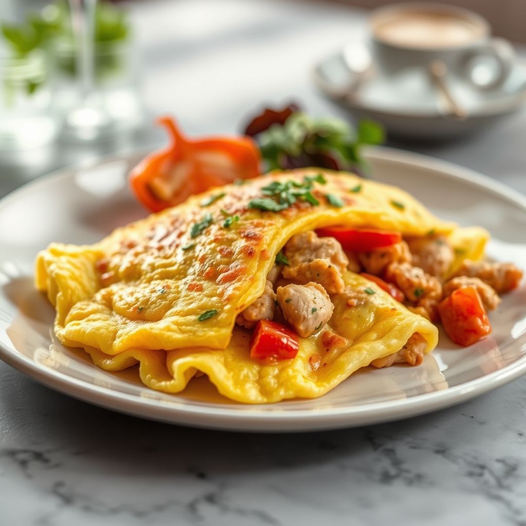 Tuscan Chicken Omelette